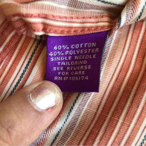 Empra Brown Stripes Western Style Shirt Men’s Size XL Long Sleeves Button-Down - Picture 4 of 15